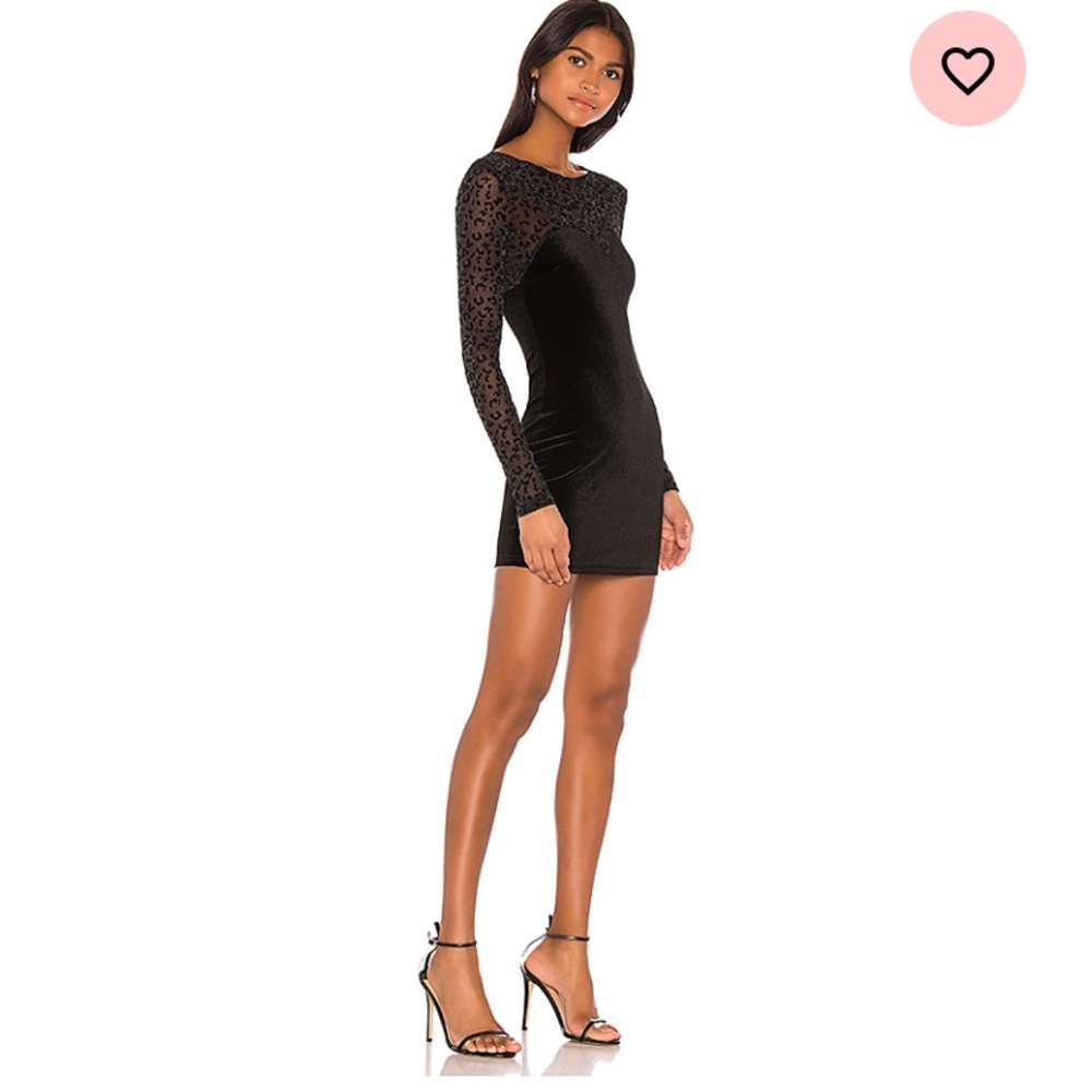 Revolve Black Mesh Mini Dress